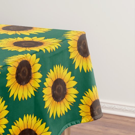 Levendige Gele Zonnebloem Bloei Tafelkleed (Voorbeeld)