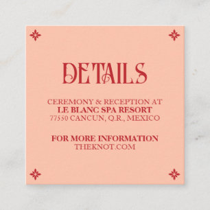 Levendige geloften: een Spaans folk bruiloft detai Informatiekaartje