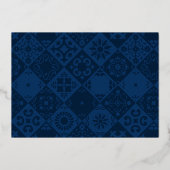 Levendige geloften: een Spaans folk bruiloft goud Folie Uitnodiging (Achterkant)