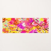 Levendige gelukzaligheid: roze en gele graffiti ha yogamat (Achterkant (horizontaal))