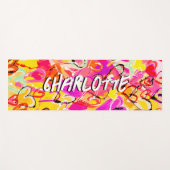 Levendige gelukzaligheid: roze en gele graffiti ha yogamat (Voorkant (horizontaal))