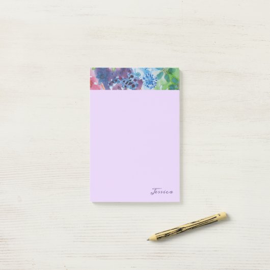  levendige gematigde bloemen op maat post-it® notes (Op bureau)