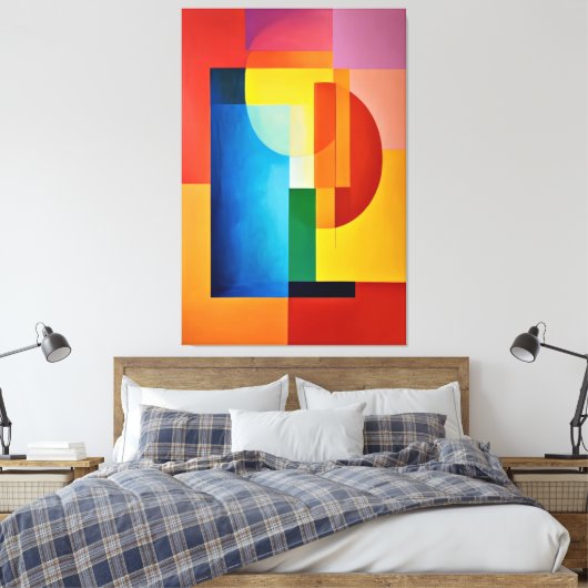 Levendige Geometrie Canvas Afdruk (Insitu (Slaapkamer))