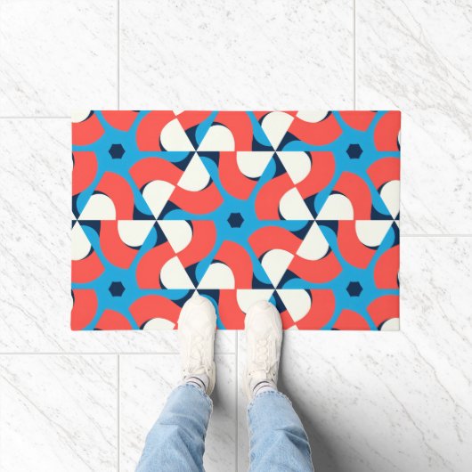 Levendige geometrie Crimson Deurmat (Binnen)
