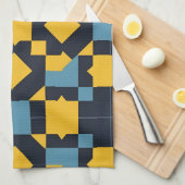 🎨✨ Levendige Geometrie Kleurenexplosie Abstracte  Theedoek (Quarter Fold)
