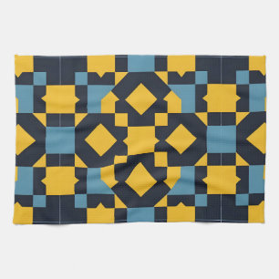 🎨✨ Levendige Geometrie Kleurenexplosie Abstracte  Theedoek