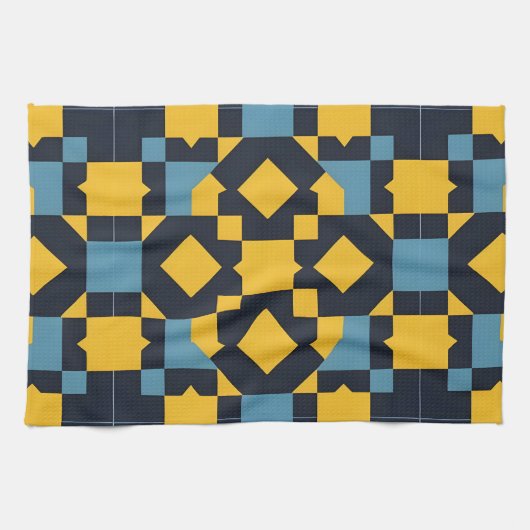 🎨✨ Levendige Geometrie Kleurenexplosie Abstracte  Theedoek (Horizontaal)