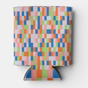 Levendige geometrie: kleurrijke abstractie blikjeskoeler