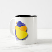 Levendige geometrie: kleurrijke Creative Coffee Mo Tweekleurige Koffiemok (Voorkant links)