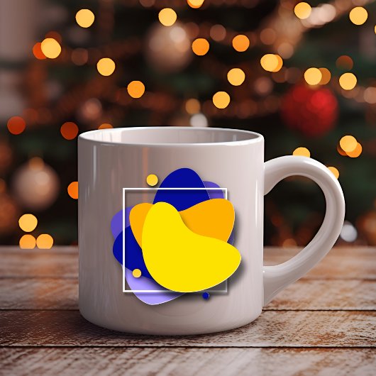 Levendige geometrie: kleurrijke Creative Coffee Mo Tweekleurige Koffiemok