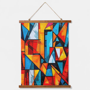 Levendige geometrische Abstract - Dynamische kubis Hangend Wandkleed