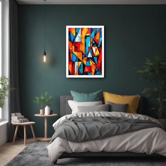 Levendige geometrische Abstract - Dynamische kubis Perfect Poster