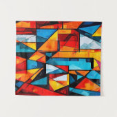 Levendige geometrische Abstract - Dynamische kubis Wandkleed (Voorkant (horizontaal))