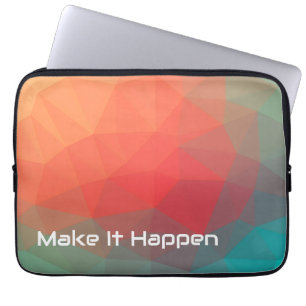 Levendige geometrische abstracte aangepaste quote laptop sleeve