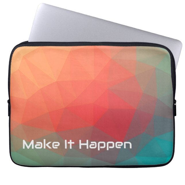 Levendige geometrische abstracte aangepaste quote  laptop sleeve (Voorkant)