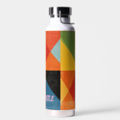Levendige Geometrische Abstracte - Gepersonaliseer Waterfles (Links)