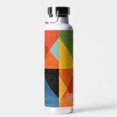 Levendige Geometrische Abstracte - Gepersonaliseer Waterfles (Rechts)