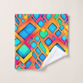 Levendige geometrische Abstracte kunst Bad Handdoek (Wasdoekje)