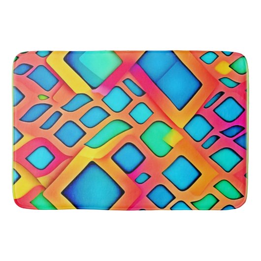 Levendige geometrische Abstracte kunst Badmat (Voorkant)