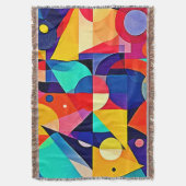 Levendige Geometrische Abstracte Kunst Deken (Voorkant Verticaal)