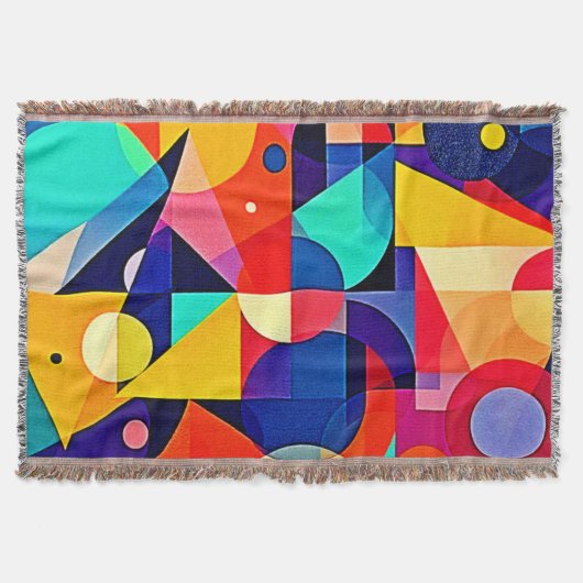Levendige Geometrische Abstracte Kunst Deken (Voorkant)