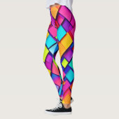 Levendige geometrische Abstracte kunst Leggings (Links)