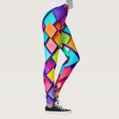 Levendige geometrische Abstracte kunst Leggings (Rechts)