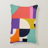 Levendige geometrische abstracte kunst met vette v accent kussen (Achterkant (Verticaal))