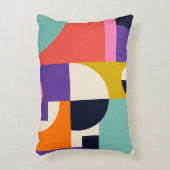 Levendige geometrische abstracte kunst met vette v accent kussen (Voorkant(Verticaal))