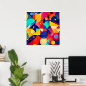 Levendige Geometrische Abstracte Kunst Poster (Thuiskantoor)