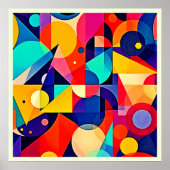 Levendige Geometrische Abstracte Kunst Poster (Voorkant)