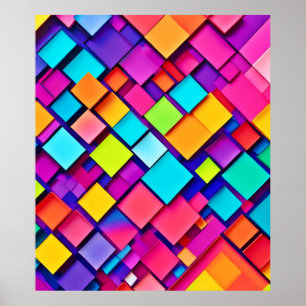 Levendige Geometrische Abstracte Kunst Poster
