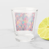 Levendige geometrische Abstracte kunst Shot Glas (Achterkant)