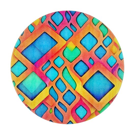 Levendige geometrische Abstracte kunst Snijplank (Voorkant)
