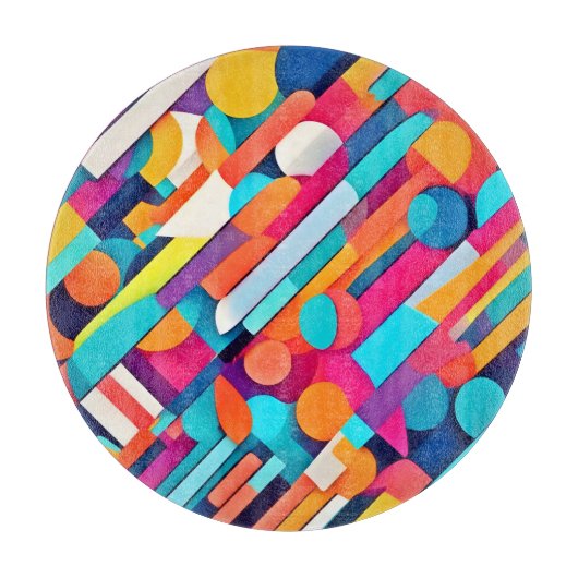 Levendige geometrische Abstracte kunst Snijplank (Voorkant)