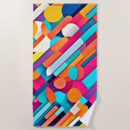 Levendige geometrische Abstracte kunst Strandlaken