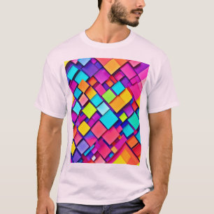 Levendige geometrische Abstracte kunst T-shirt