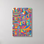 Levendige geometrische Abstracte moderne kleurrijk Canvas Afdruk (Voorkant)