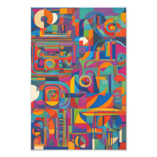 Levendige geometrische Abstracte moderne kleurrijk Foto Afdruk