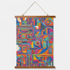 Levendige geometrische Abstracte moderne kleurrijk Hangend Wandkleed