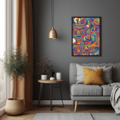 Levendige geometrische Abstracte moderne kleurrijk Perfect Poster