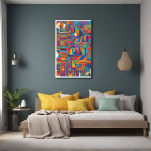 Levendige geometrische Abstracte moderne kleurrijk Perfect Poster