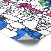 Levendige geometrische abstracte naadloze stofpapi poster (Hoek)