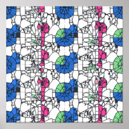 Levendige geometrische abstracte naadloze stofpapi poster