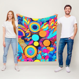 Levendige geometrische Abstracte patronen Fleece Deken