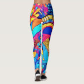 Levendige geometrische Abstracte patronen Leggings (Achterkant)