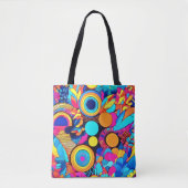Levendige geometrische Abstracte patronen Tote Bag (Voorkant)