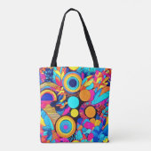 Levendige geometrische Abstracte patronen Tote Bag (Achterkant)