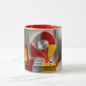 Levendige Geometrische Abstractie Metallic Bollen Mok (Midden)