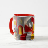 Levendige Geometrische Abstractie Metallic Bollen Mok (Voorkant links)